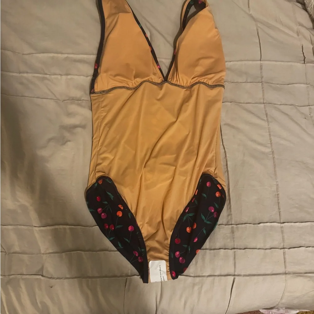 NWT J. Crew Navy Swimsuit with Cherry Print, Lg - Picture 11 of 11